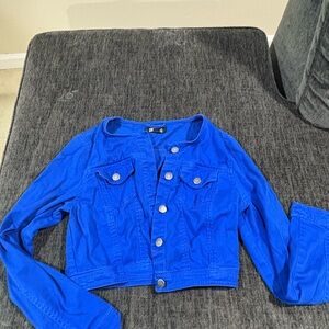 Forever 21 Blue Jean Jacket Cropped Denim